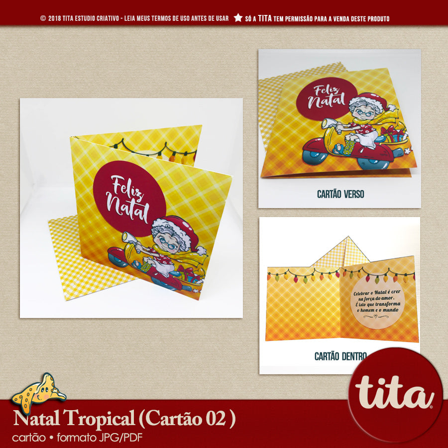 Natal Tropical - Cartões Printables – Tita Estúdio Criativo