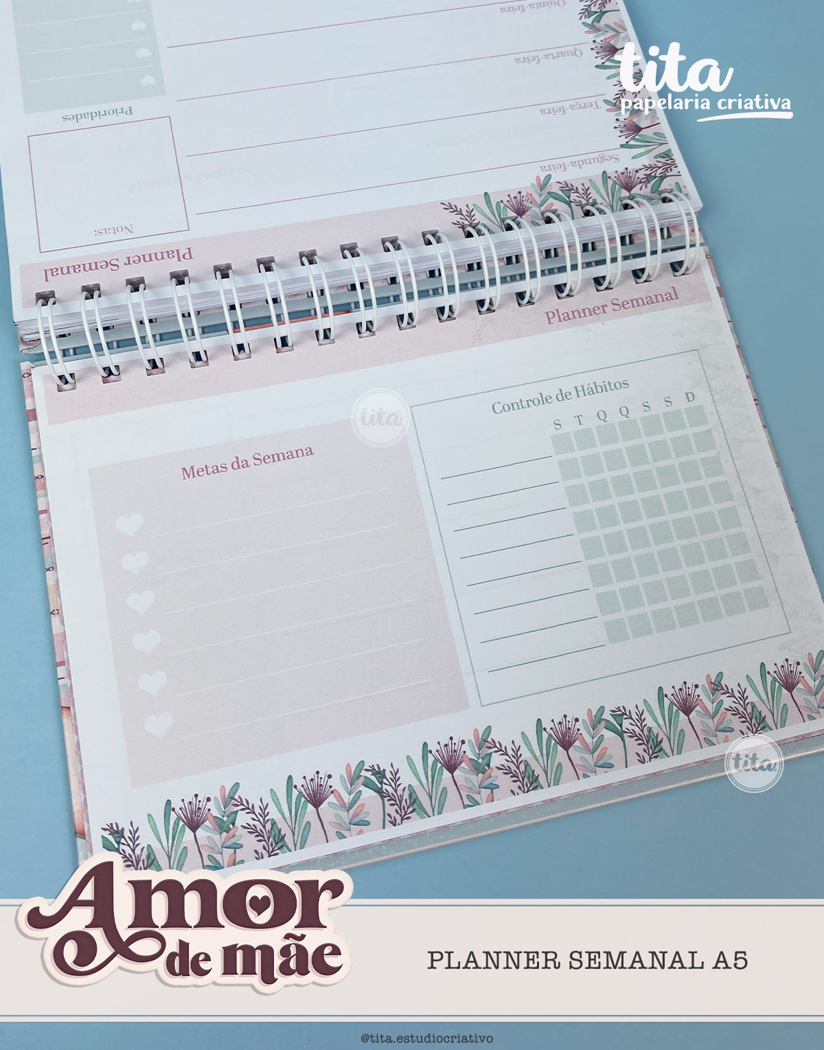 Amor de Mãe - Planner Semanal A5 – Tita Estúdio Criativo