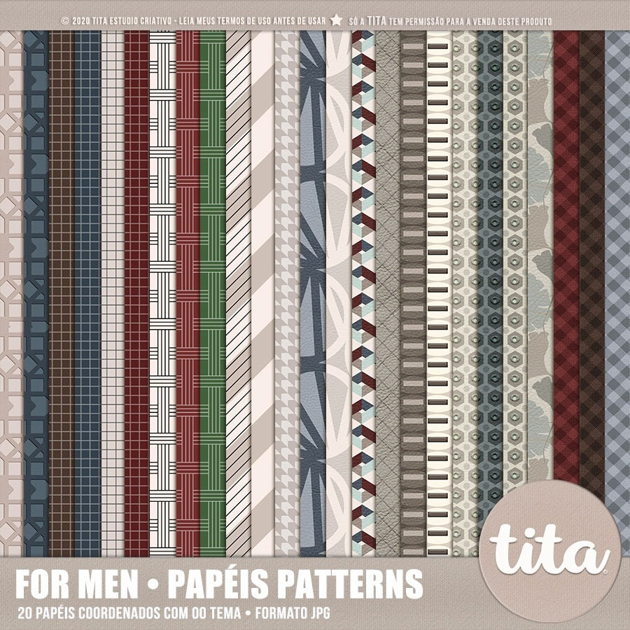 Pattern Paper For Men For Men - Papéis Patterns – Tita Estúdio Criativo
